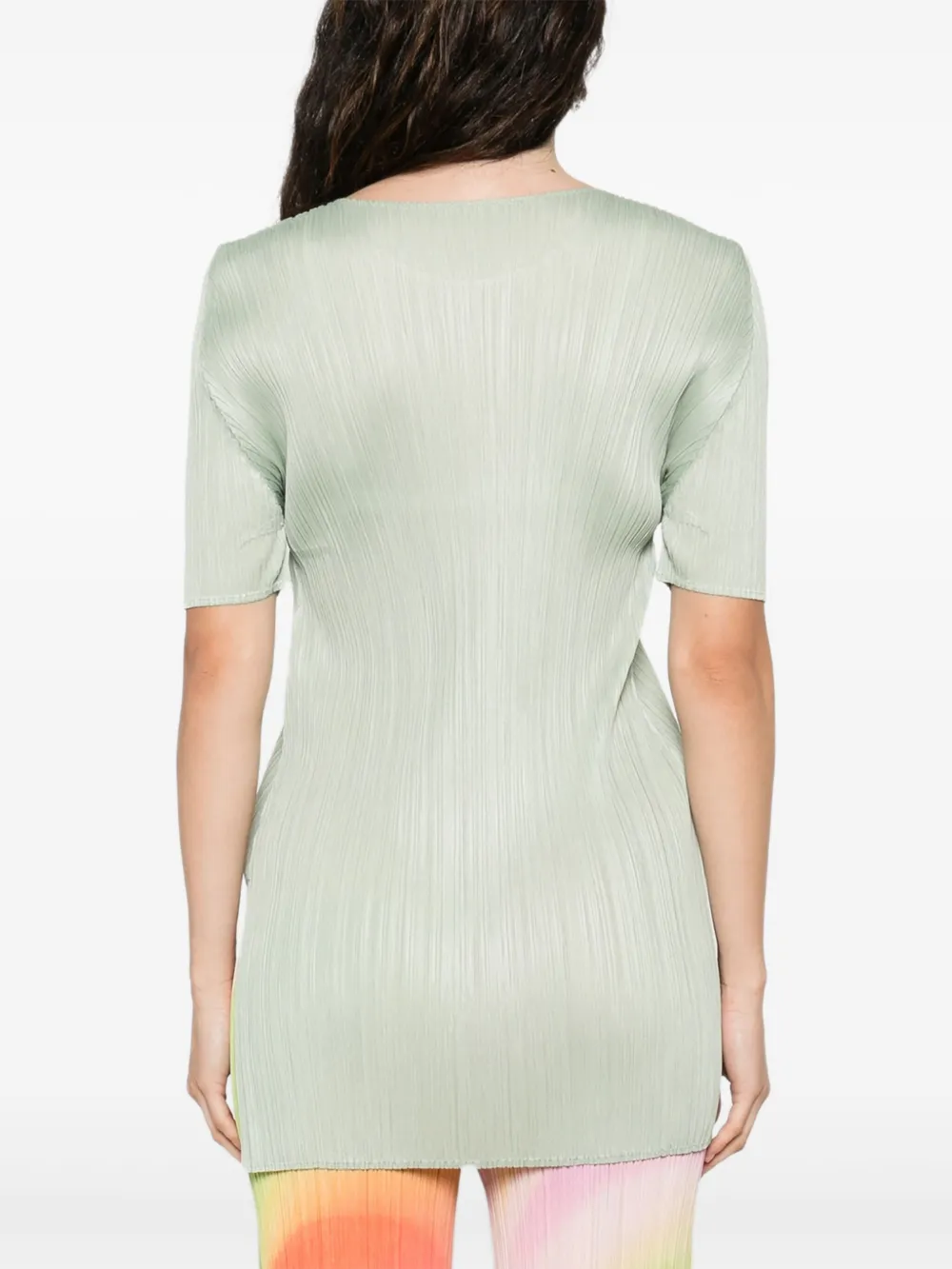 Issey Miyake Geplooide top Groen