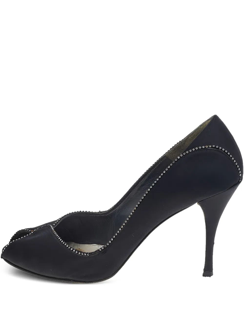Stuart Weitzman pre-owned 100mm embellished peep-toe pumps - Nero