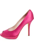 Christian Dior Pre-Owned 105mm Miss Dior satin peep-toe platform pumps - Pink