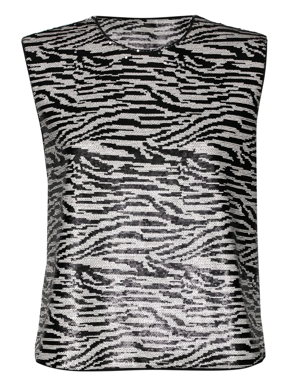 Self-Portrait zebra-print tank top | Black | Image 1
