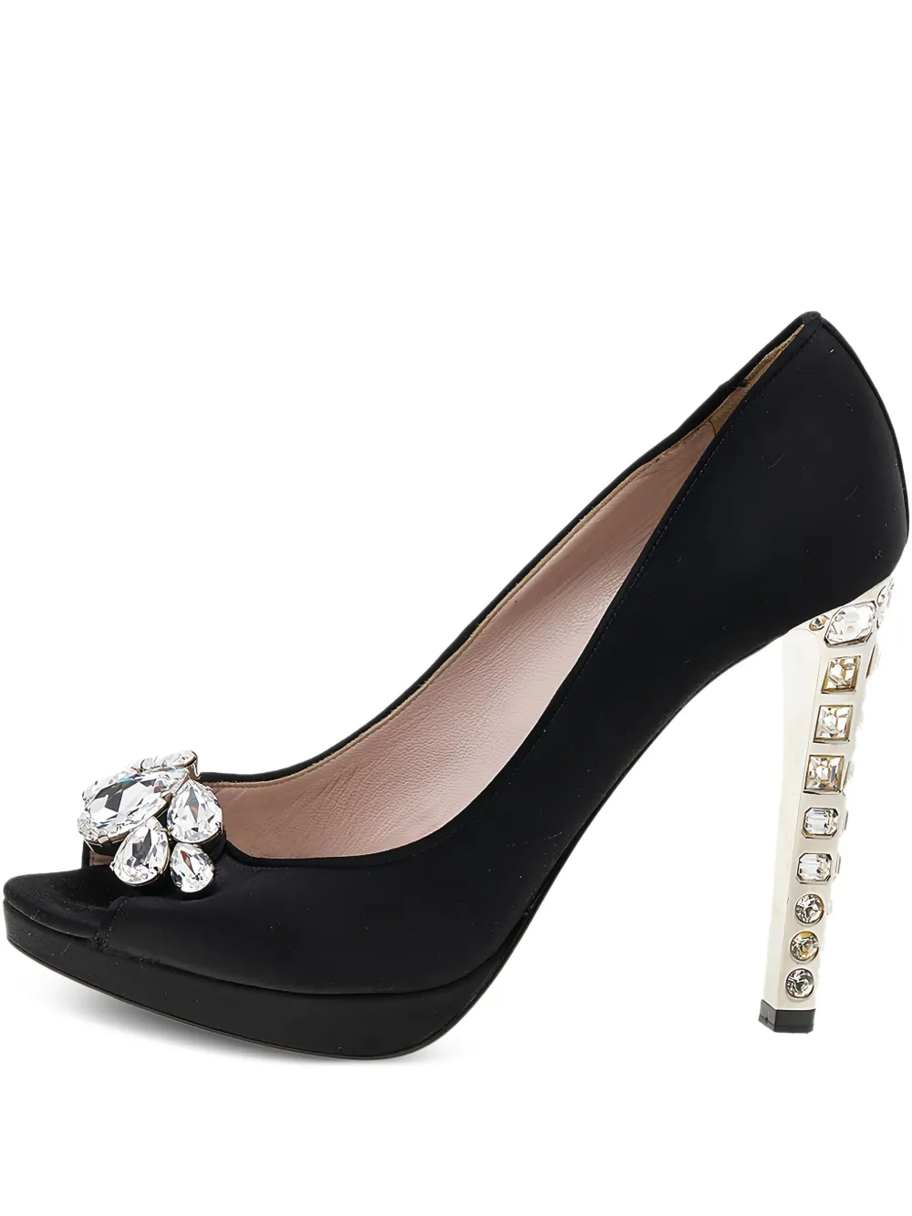 Miu Miu Pre-Owned 110mm crystal embellished pumps | Black | Image 1