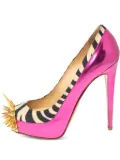 Christian Louboutin Pre-Owned 135mm spiked zebra-print pumps - Pink