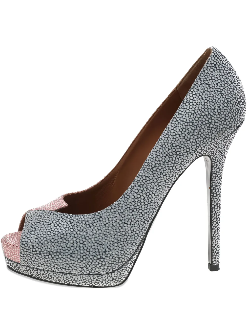 Fendi Pre-Owned 140mm pebble-pattern leather pumps - Grey