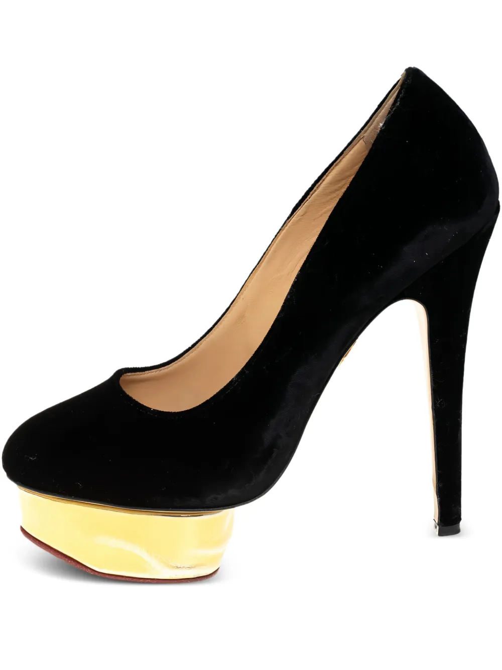 Pre-owned Charlotte Olympia  145mm Velvet Pumps
