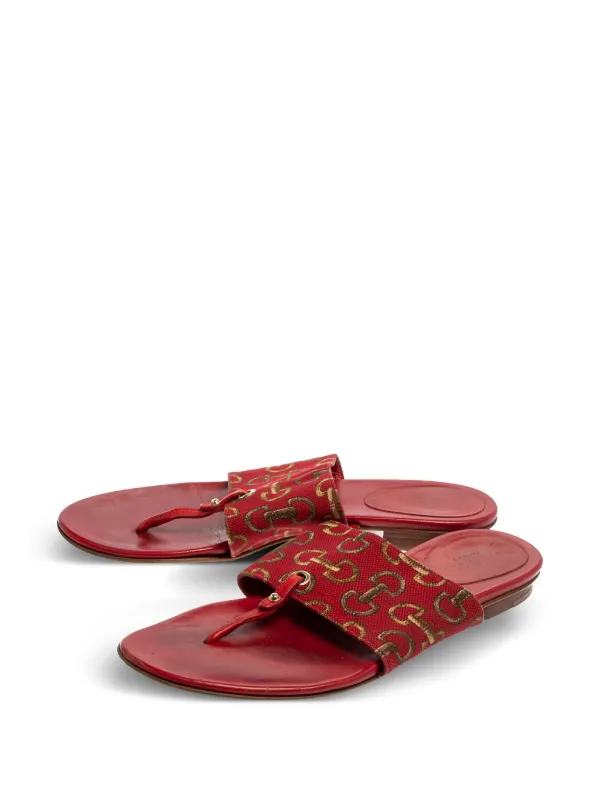 GUCCI ホースビット ミュール サンダル レッド Gucci Pre-Owned ホースビット サンダル | レッド | FARFETCH JP
