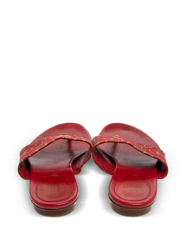 GUCCI ホースビット ミュール サンダル レッド Gucci Pre-Owned ホースビット サンダル | レッド | FARFETCH JP