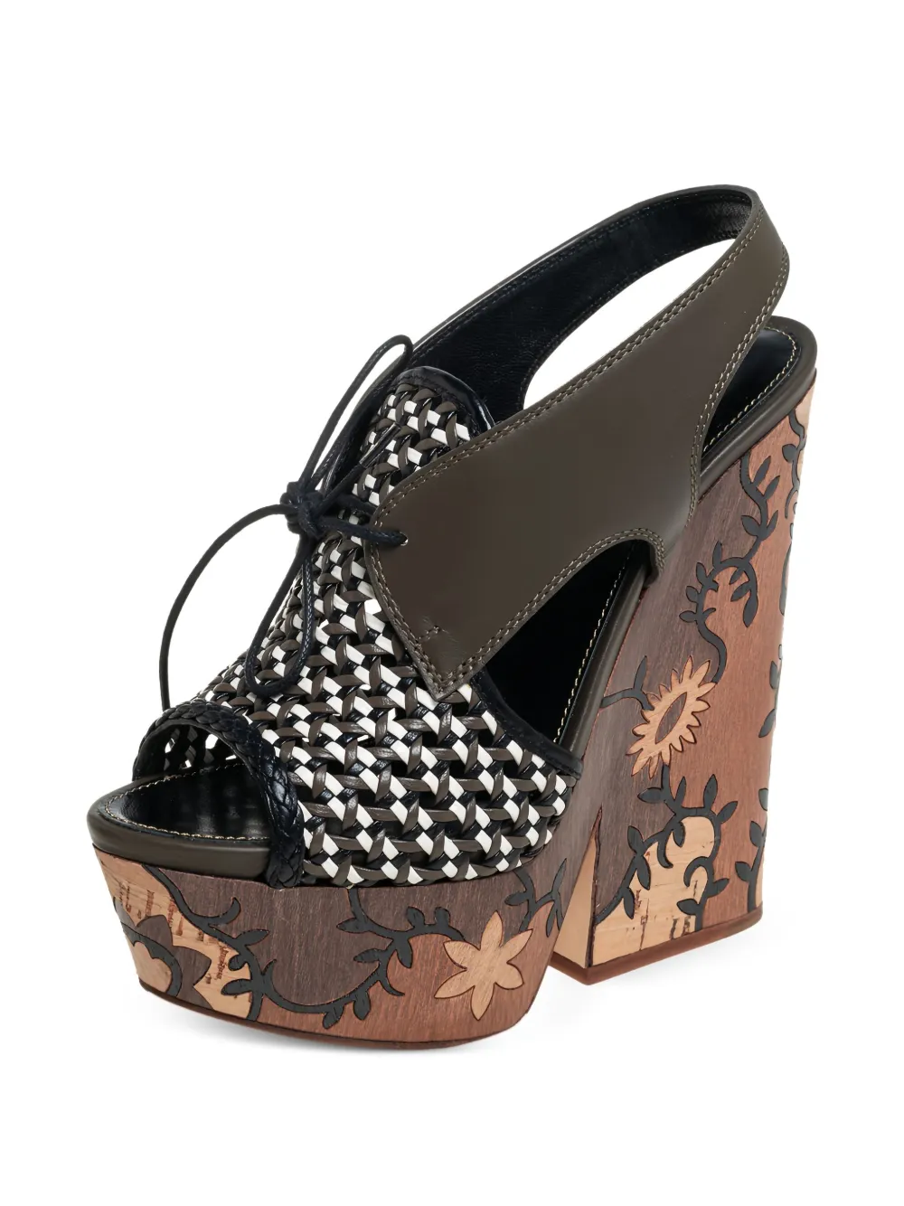 Sergio Rossi Vintage Sandalen met plateauzool - Bruin