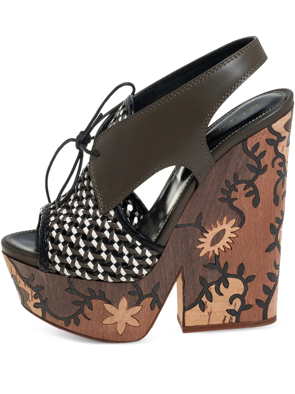 70mm leather platform sandals