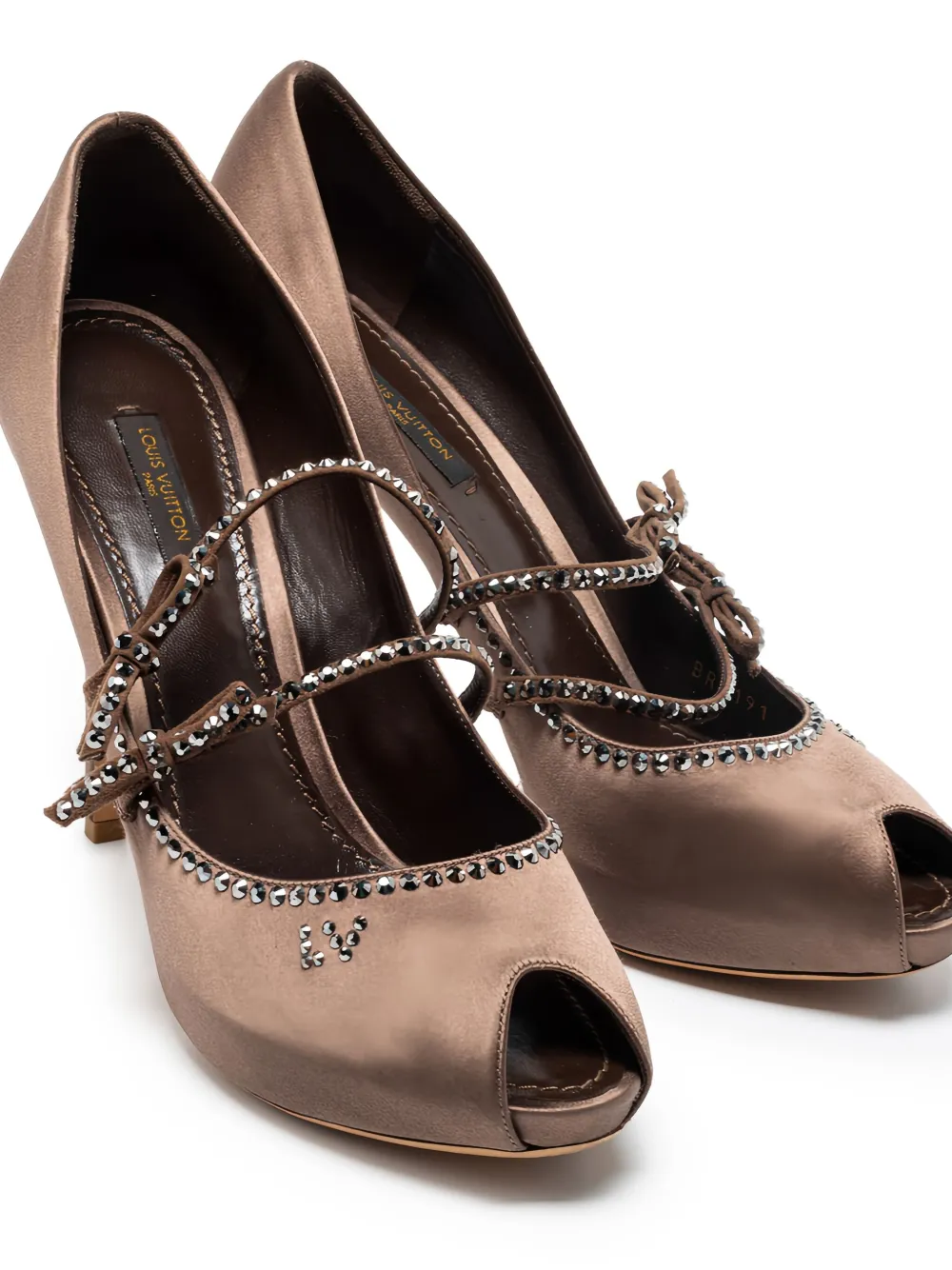 Louis Vuitton Pre-Owned Sandalen verfraaid met kristal - Bruin