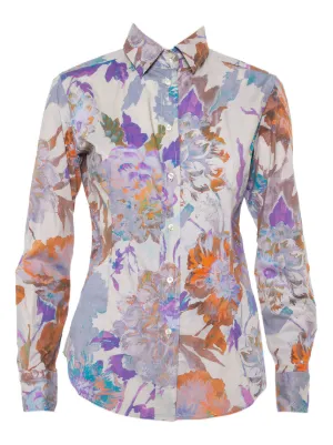 ERDEMシルクブラウス ERDEM プリント シルクブラウス | ブルー | FARFETCH JP