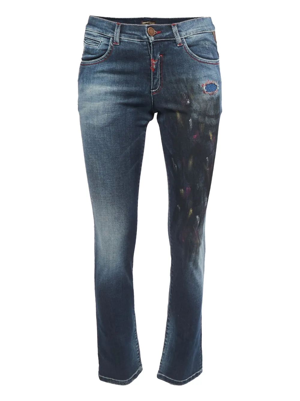 Roberto Cavalli Vintage distressed straight-leg jeans | Blue | Image 1