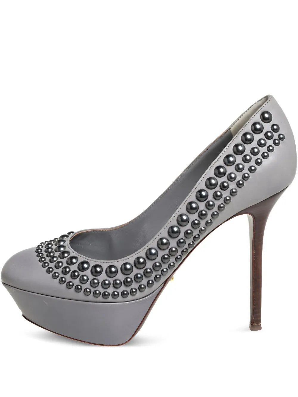 Sergio Rossi Vintage 120mm leather heeled pumps | Grey | Image 1