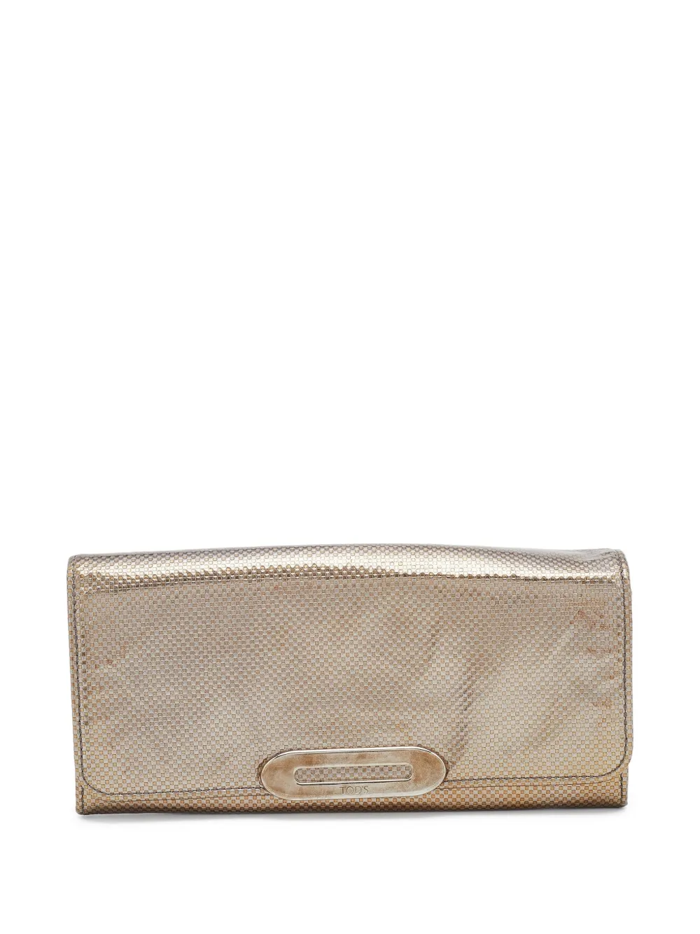 Tod's pre-owned metallic-effect leather wallet | Gold | Image 1
