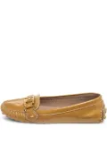 Louis Vuitton Pre-Owned logo-plaque loafers - Gold