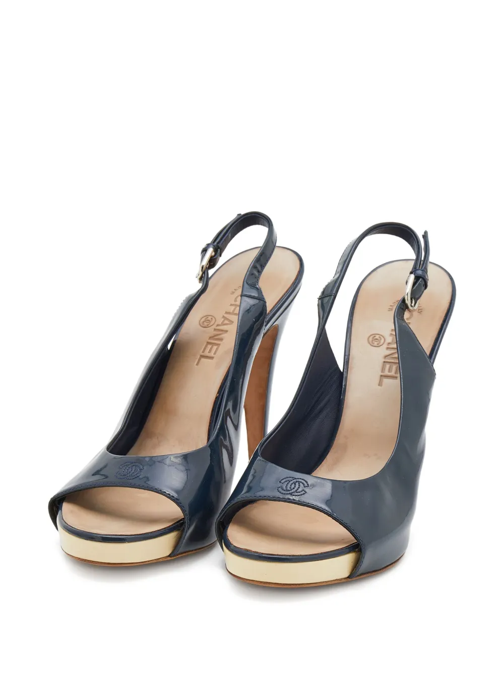 CHANEL Pre-Owned 120mm leather slingback pumps | Image 2