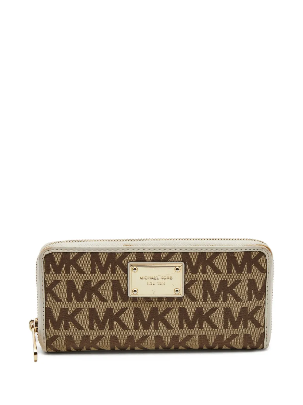 Michael Kors pre-owned logo plaque zip-around wallet | Brown | Image 1