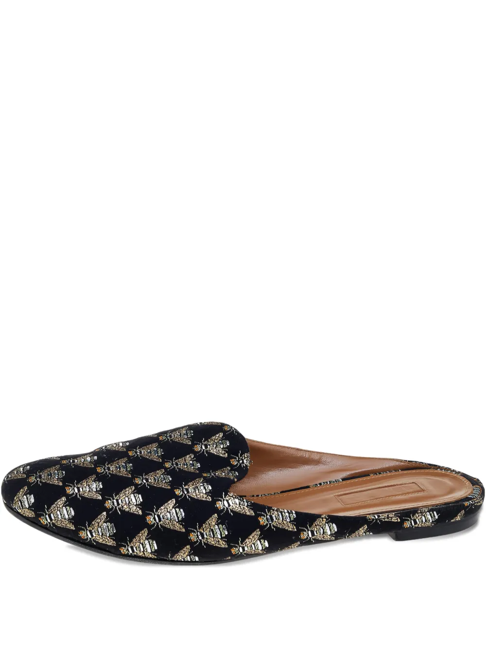 Aquazzura pre-owned bee-embroidered mules | Black | Image 1