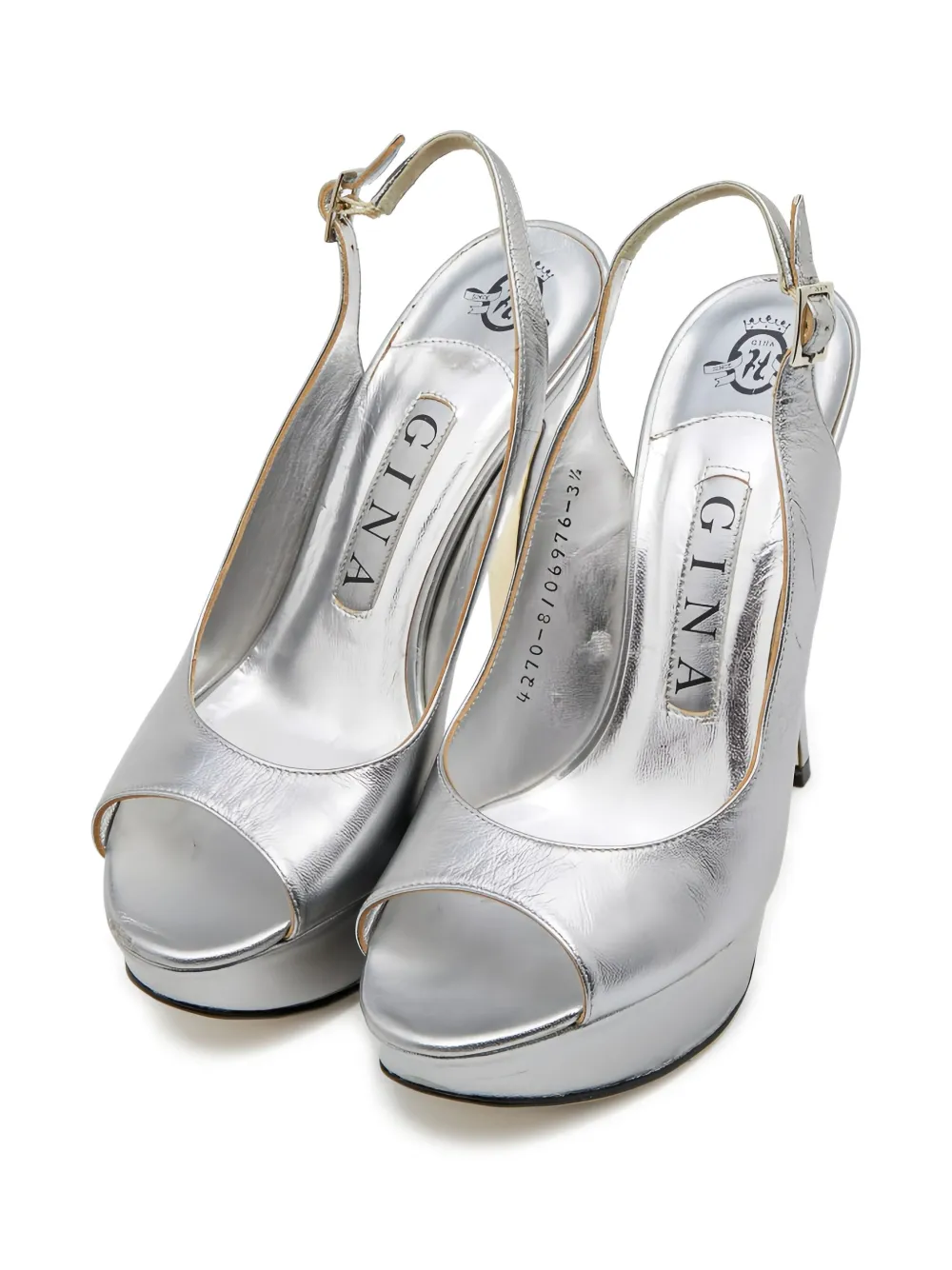 Gina pre-owned 120mm peep-toe sandals | Image 2