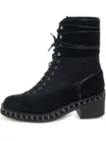 CHANEL Pre-Owned 65mm denim combat boots - Black