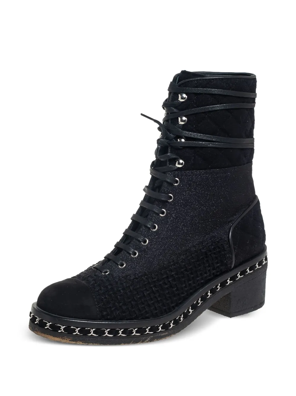 CHANEL Pre-Owned 65mm denim combat boots | Image 2
