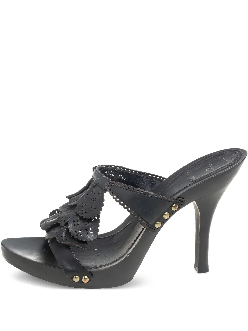 Pre-owned Dior 100mm Cut-out Floral-embellished Sandals