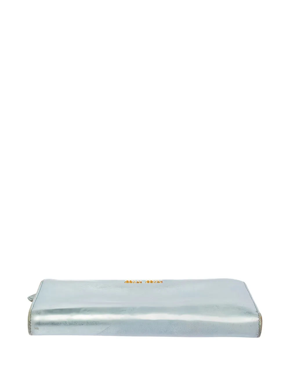 Pre-owned Miu Miu Metallic-effect Leather Wallet