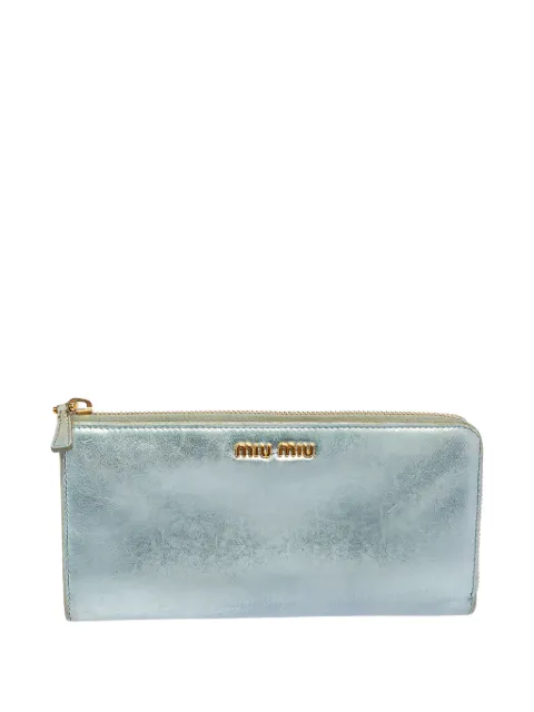 Miu Miu Pre-Owned metallic-effect leather wallet