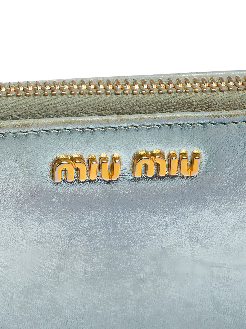 Pre-owned Miu Miu Metallic-effect Leather Wallet