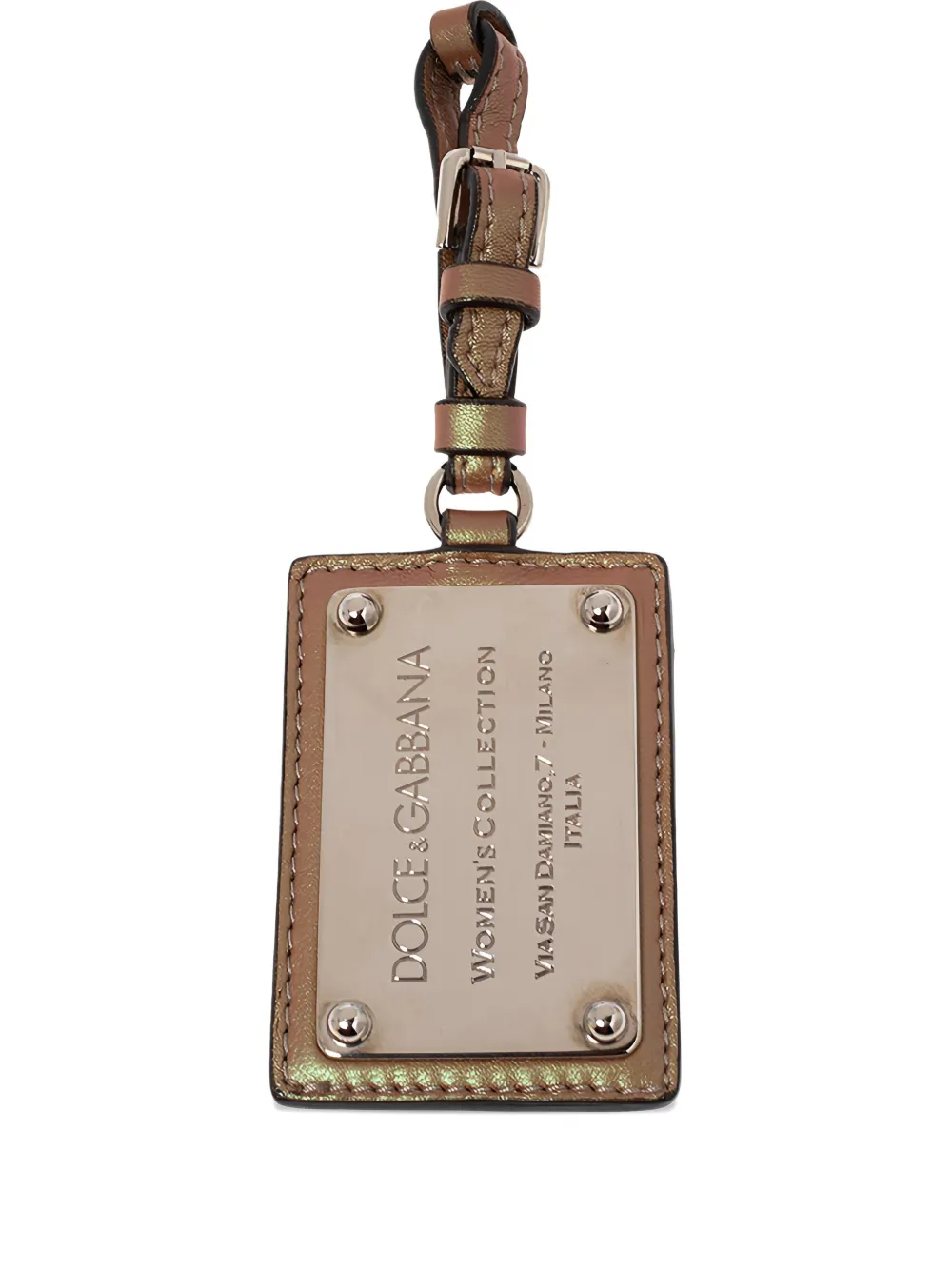 Dolce & Gabbana Pre-Owned leather luggage tag | Neutrals | Image 1