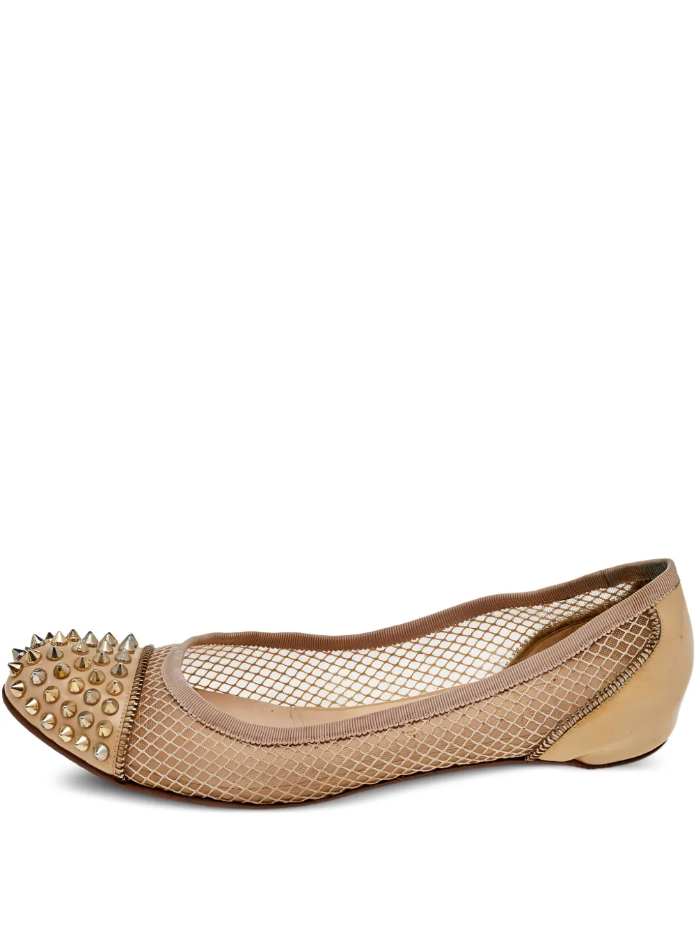 Christian Louboutin Pre-Owned 2024 スパイク フラットシューズ - ニュートラル Christian Louboutin Pre-Owned 2024 スパイク フラットシューズ - ニュートラル