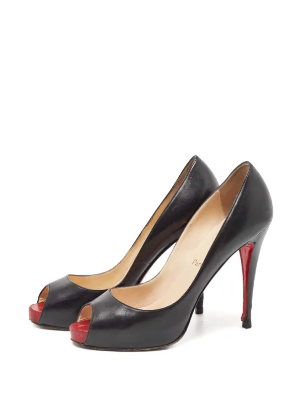 Christian Louboutin Pre-Owned 130mm Leather peep-toe Pumps Black