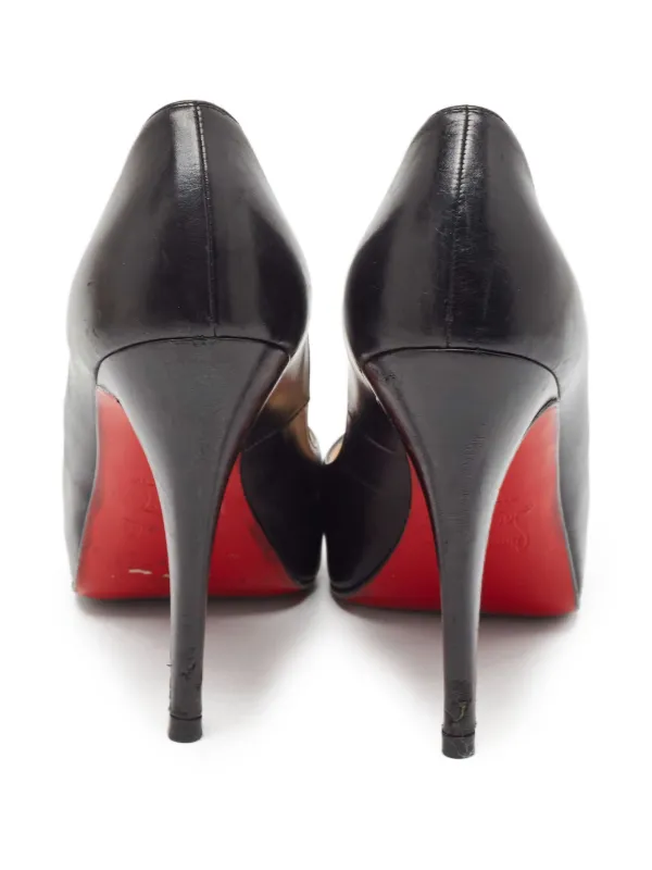 Christian Louboutin Pre-Owned 130mm Leather peep-toe Pumps Black