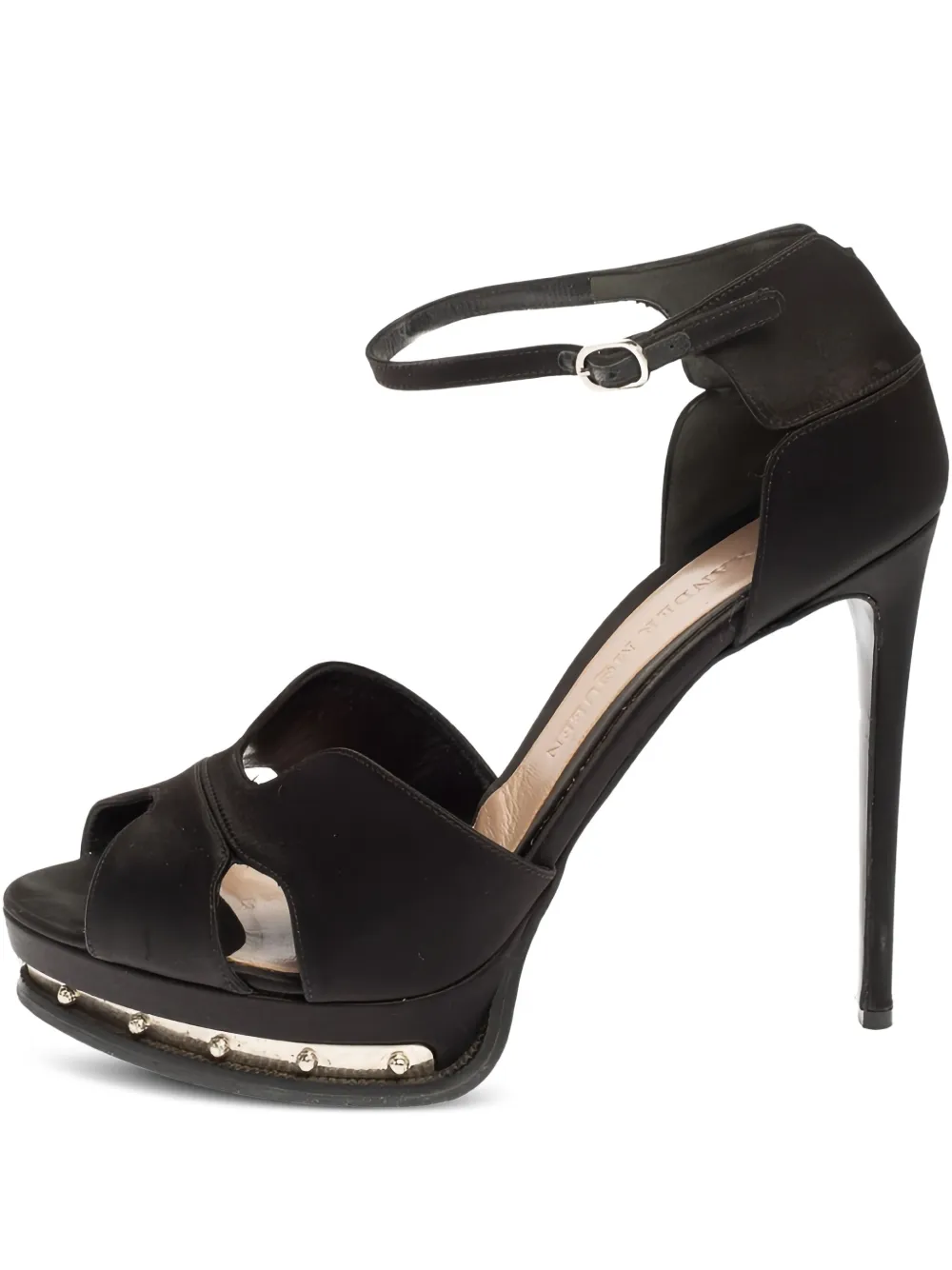 130mm leather heeled sandals