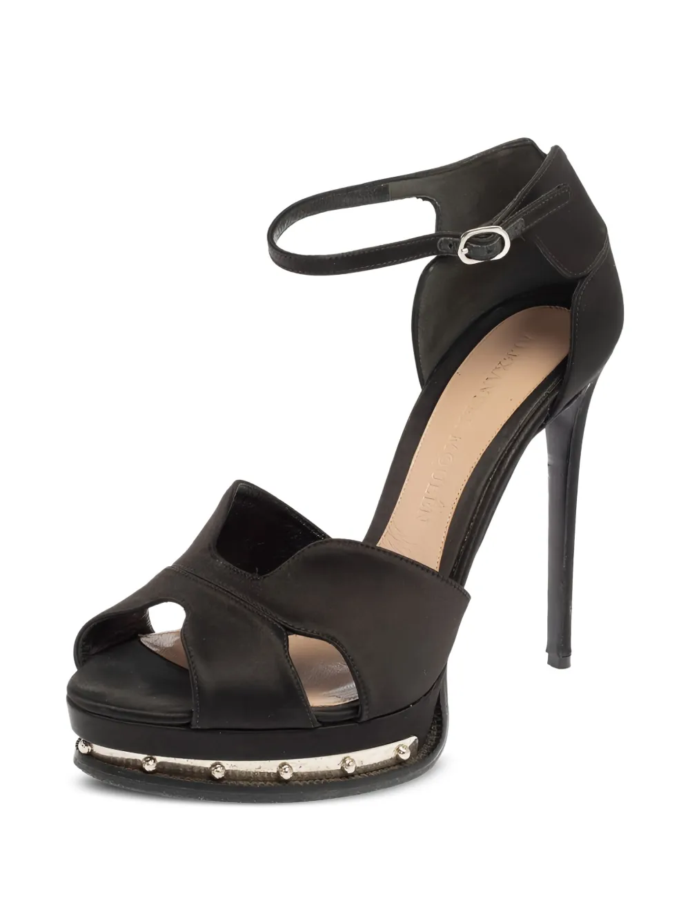 Alexander McQueen Pre-Owned 130 mm leren sandalen met hak - Zwart