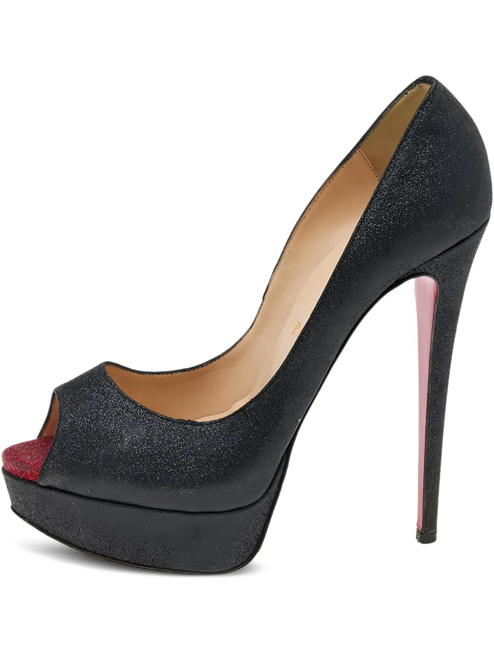 Christian Louboutin Pre-Owned ピープトゥ プラットフォームパンプス 145mm - ブラック Christian Louboutin Pre-Owned ピープトゥ プラットフォームパンプス 145mm - ブラック
