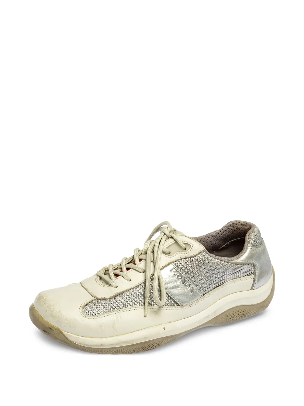 Prada Pre-Owned Sneakers met metallic-effect - Grijs