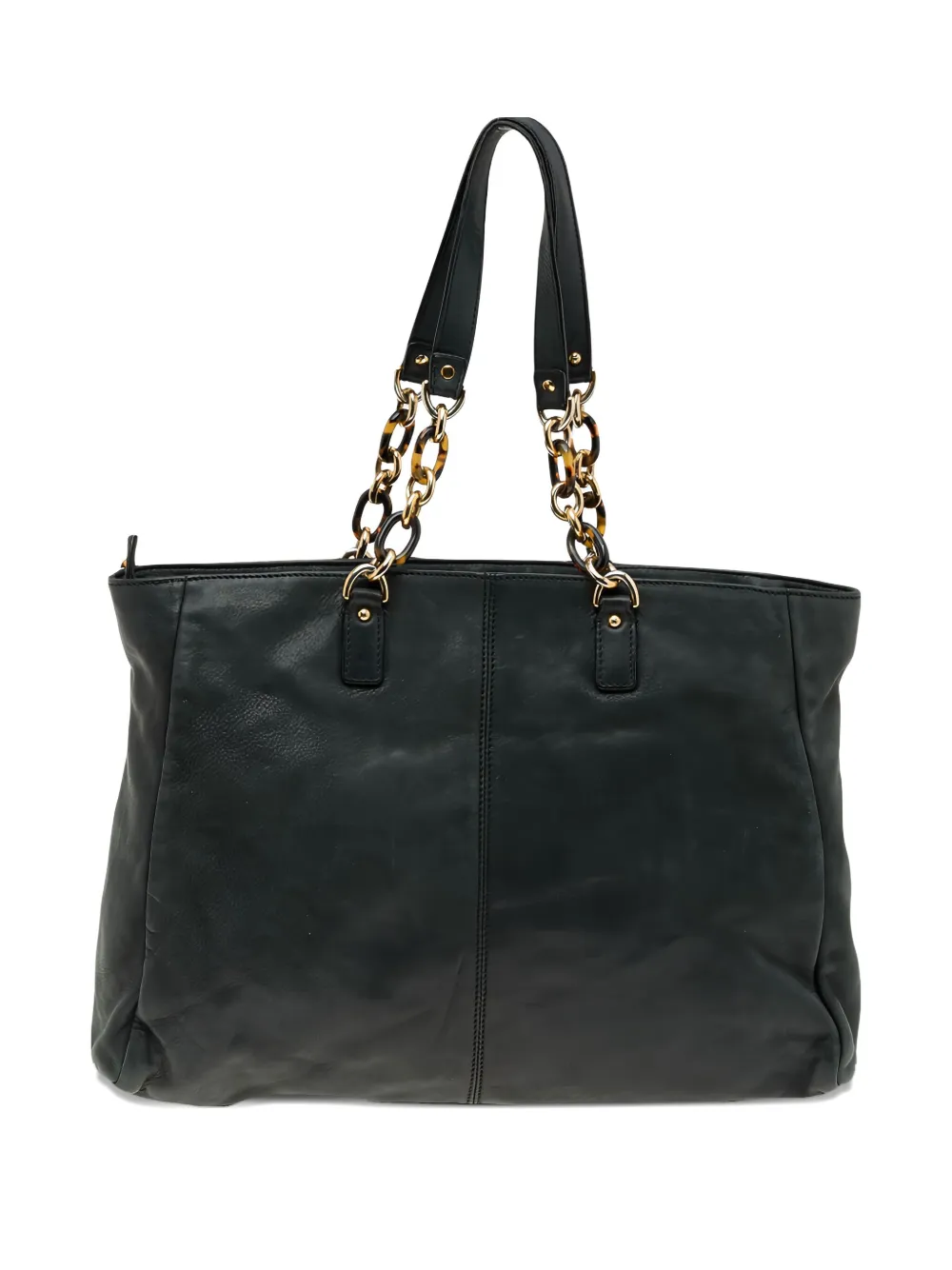 Fendi Pre-Owned chain-detail leather tote bag - Nero