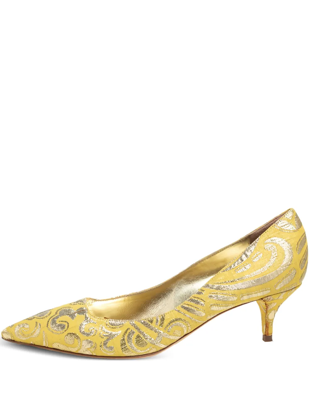 Dolce & Gabbana Pre-Owned 60mm pointed-toe brocade pumps | Yellow | Image 1