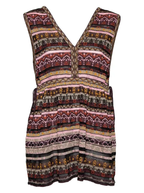 Missoni Pre-Owned geometric-pattern v-neck top