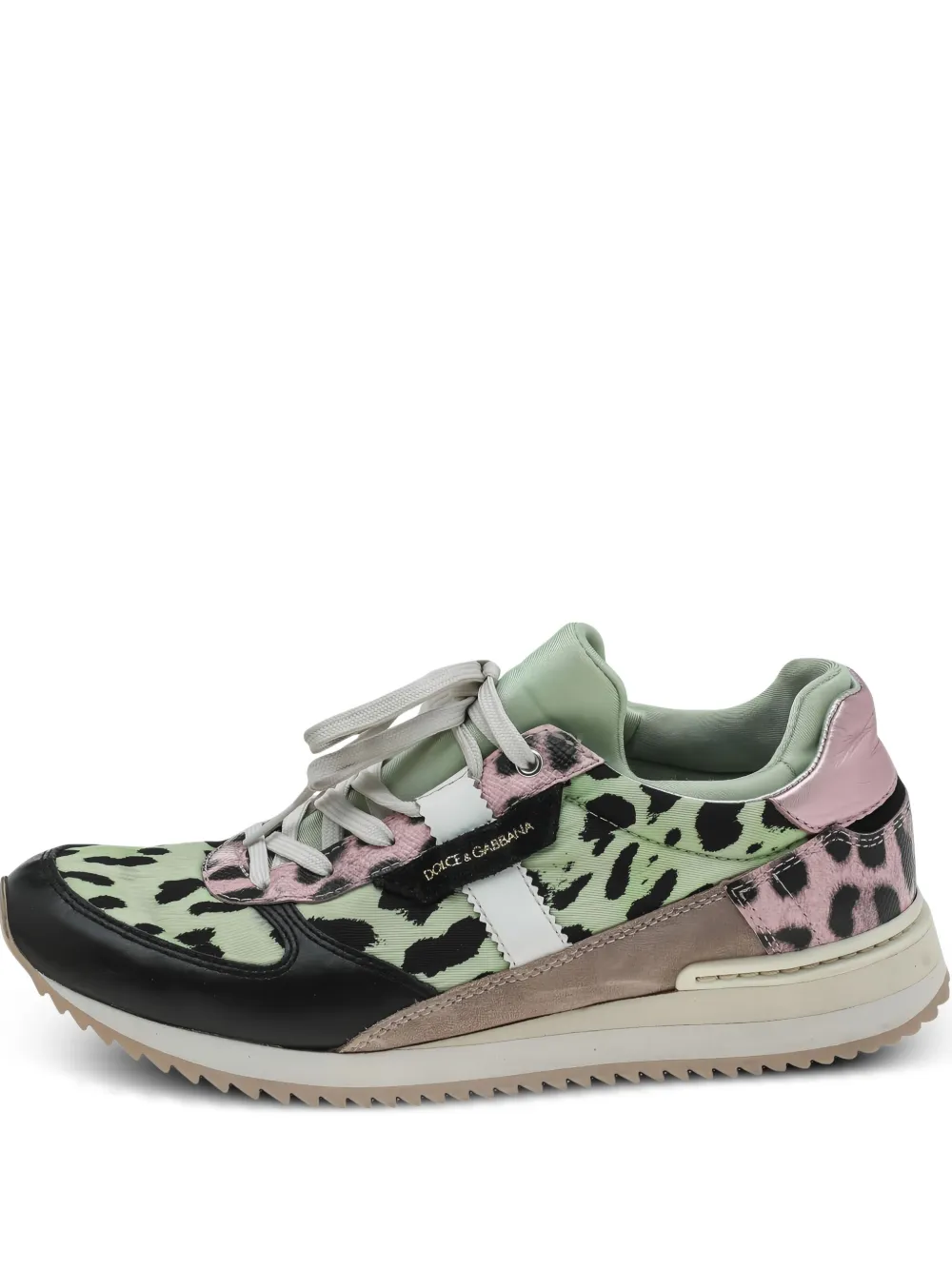 Dolce & Gabbana Pre-Owned leopard-print sneakers | Green | Image 1
