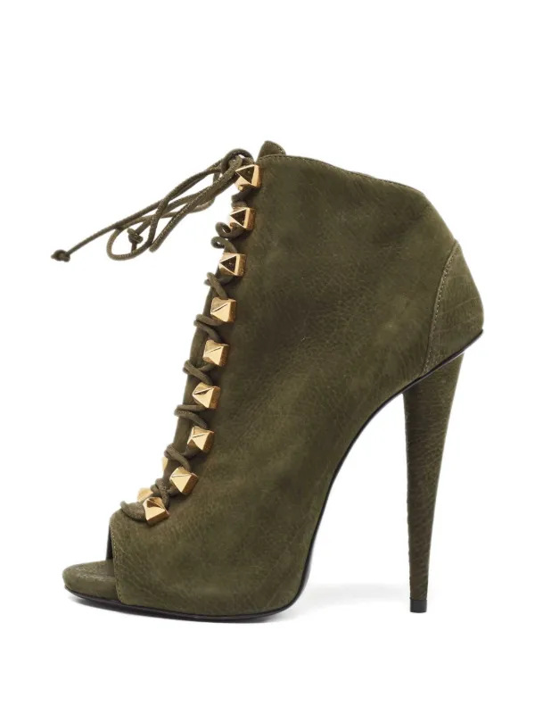 Giuseppe Zanotti Vintage Stivali In Pelle Con Tacco Verde