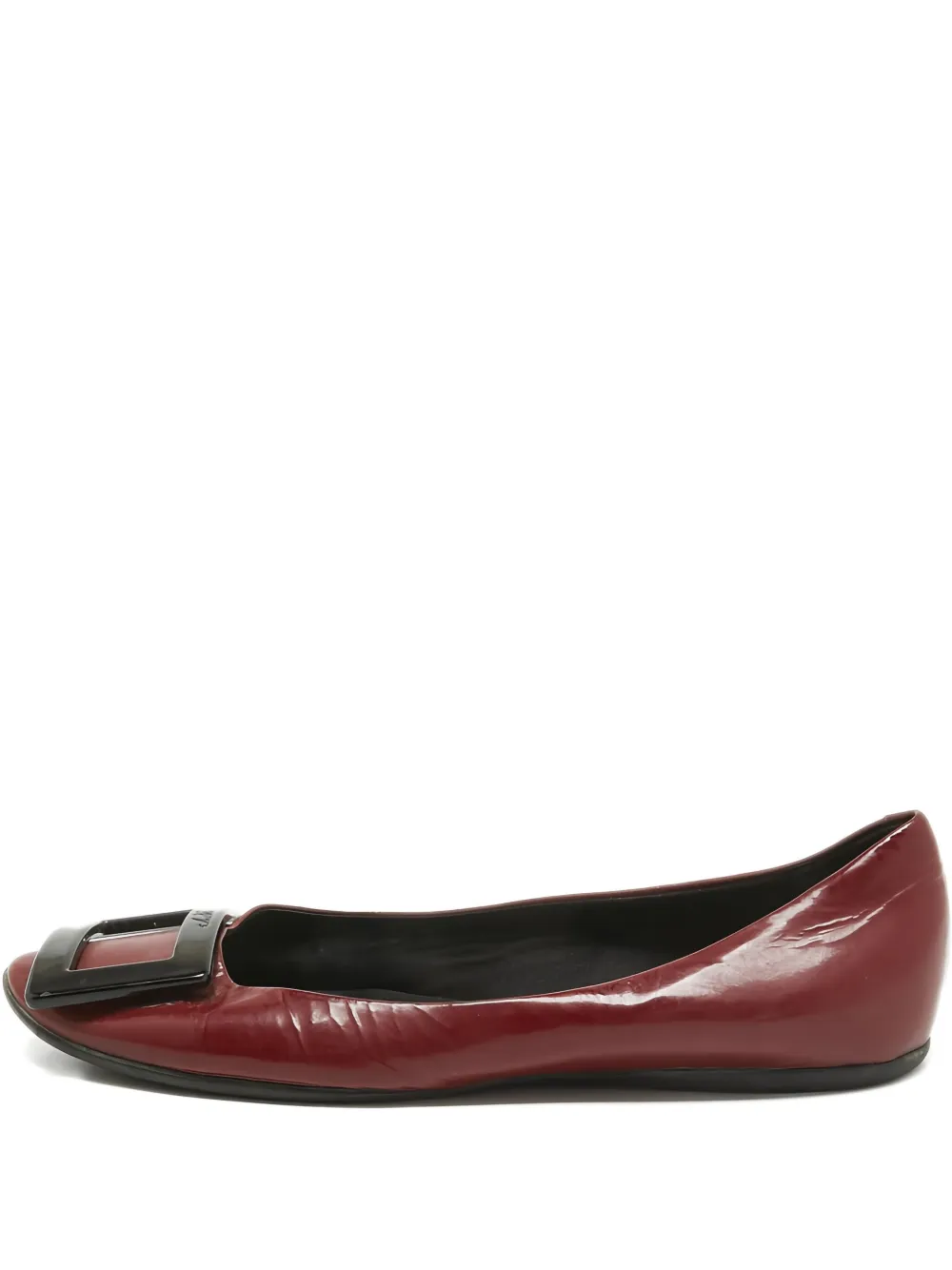 buckle-detail leather ballet flats