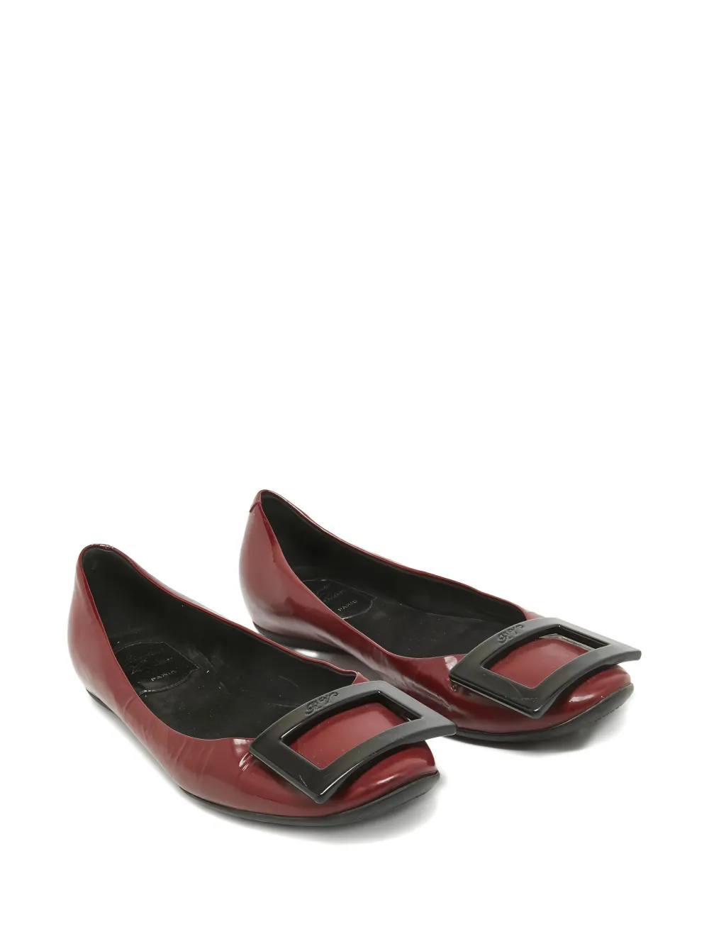Roger Vivier Vintage Leren ballerina's met gespdetail - Bruin