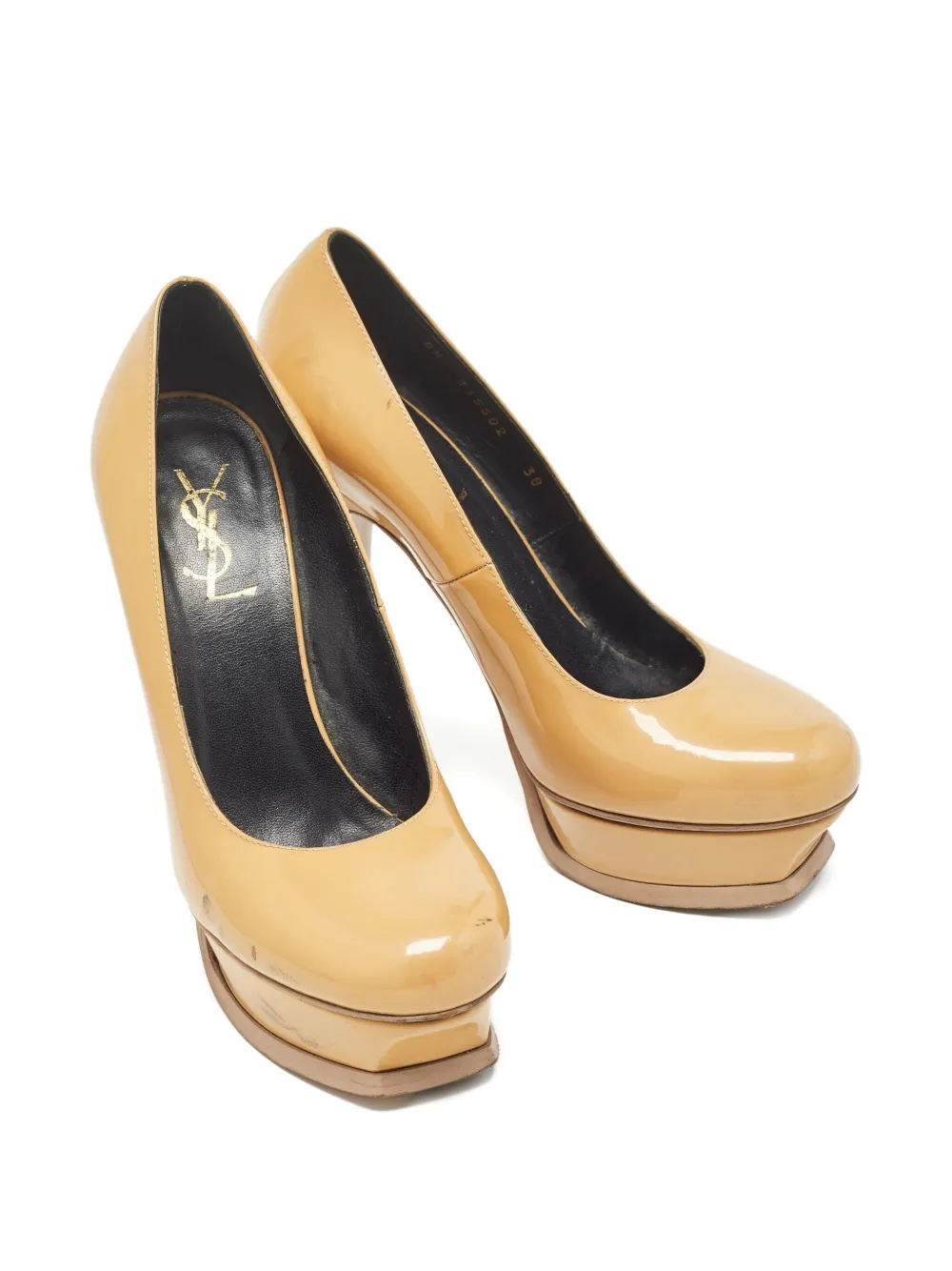 Saint Laurent Pre-Owned 135 mm leren pumps met hak - Beige