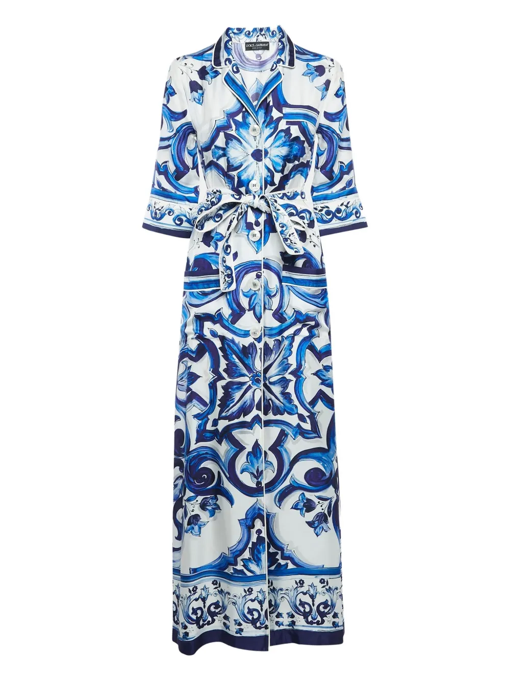 Dolce & Gabbana Pre-Owned printed silk dress | Blue | Image 1