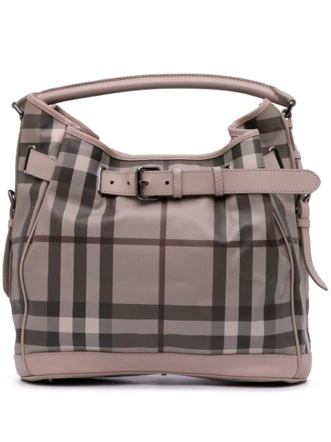 Burberry Pre-Owned 2000-2017 Medium Smoked Check Coated Canvas Walden Belted Hobo shoulder bag