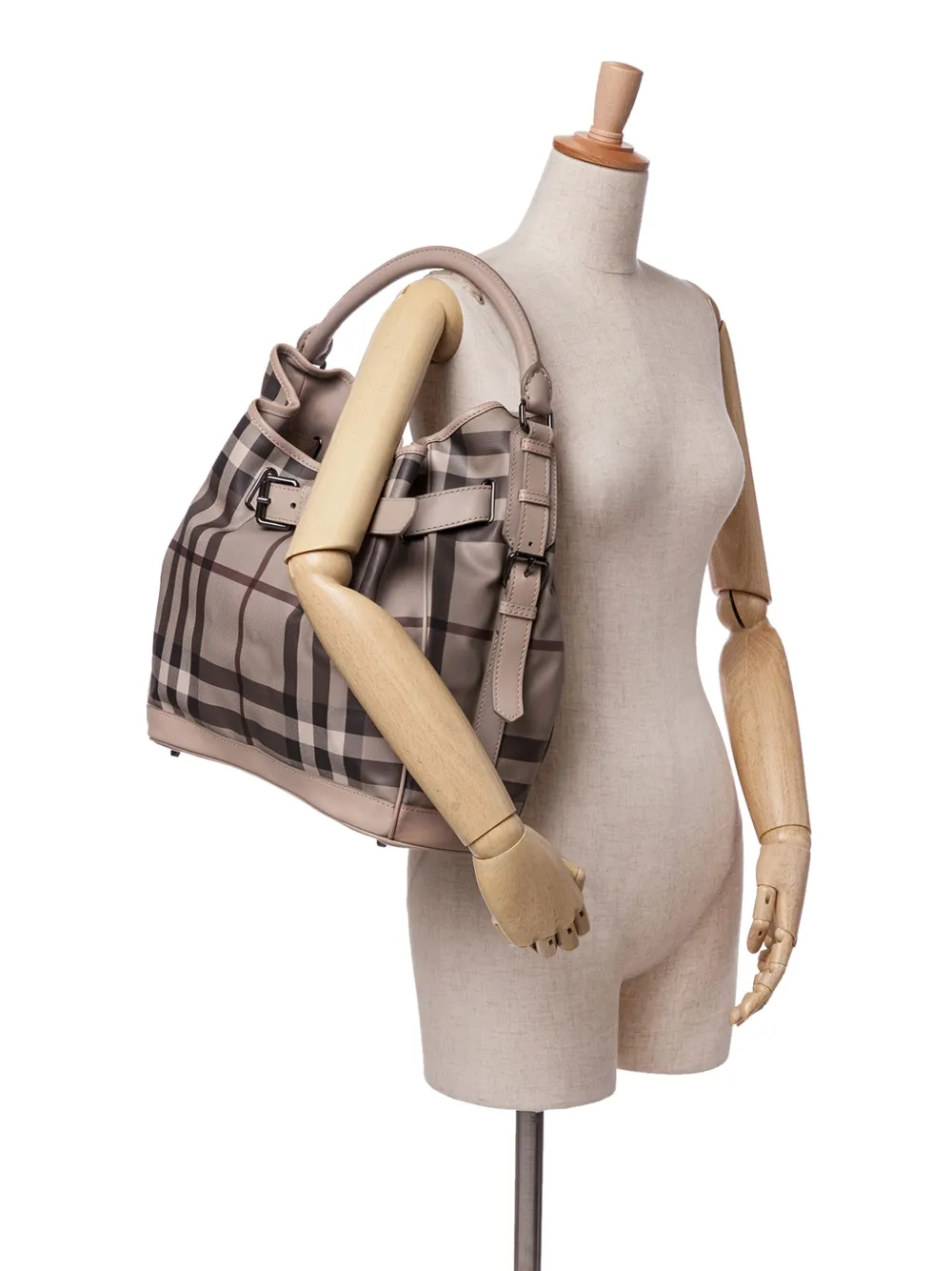 Burberry Pre-Owned 2000-2017 Medium Smoked Check Coated Canvas Walden Belted Hobo shoulder bag | Pre-Owned | Image 2