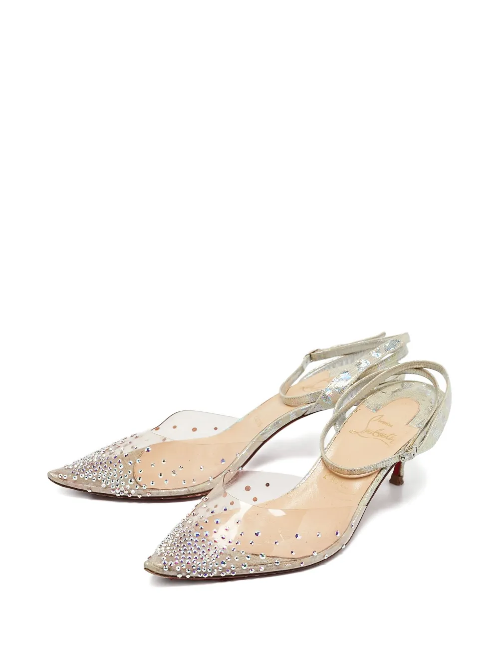Christian Louboutin Pre-Owned Pumps verfraaid met kristallen - Wit