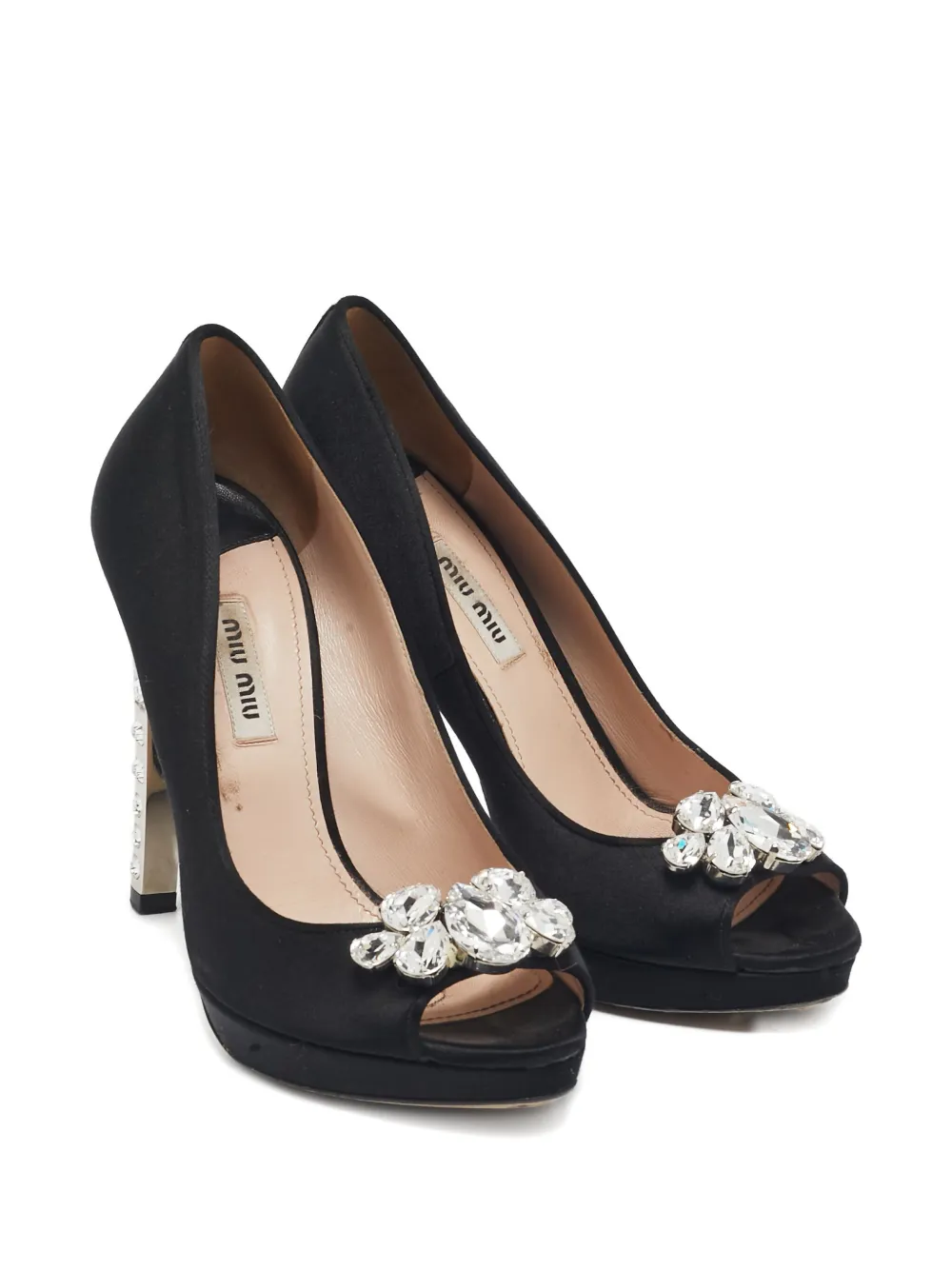 Pre-owned Miu Miu Crystal-embellishment Platform Pumps