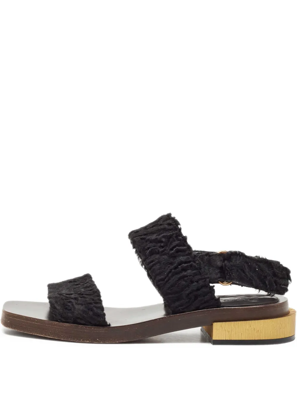 Gucci Pre-Owned velvet flat sandals | Black | Image 1